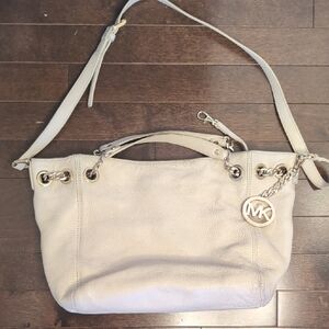 Michael Kors Cream Leather Shoulder Bag